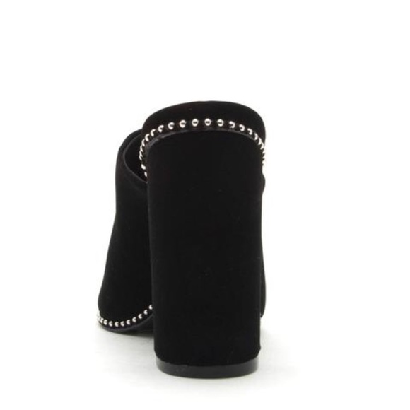Last 1! QUPID Black studded heeled MULE 4” - Picture 4 of 5
